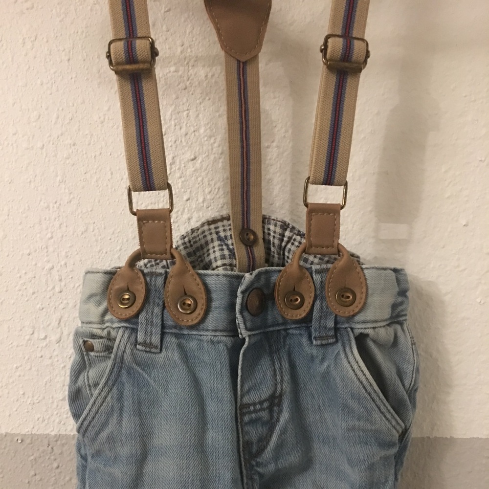 Boy H&M Jeans/Pants w/ Suspenders - Picture 5 of 5